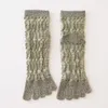 Calcetines de mujer estilo Harajuku cinco dedos para mujer algodón grueso Otoño Invierno cálido medio tubo punta Retro regalo de mujer