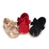 Premiers marcheurs 0-18m Noël Né Bébé Filles Rouge Chaussures Coeur Motif Bowknot Souple PU Cuir Antidérapant D05