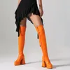 Boots Drop Sexy Stretch Over Knee Square Head Large Size Womens Nightclub Party Bar Pole Dance 35 43 230907