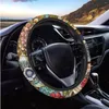 Bilstol täcker Mandala mönster fordon renskydd främre bakre säkerhetsbälte ratt varumärke design för kvinnor män barn DIY