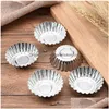 Baking Moulds 20Psc Aluminum Egg Tart Baking Mold Kitchen Alloy Cup Cupcake Cakes Mod For Pastry Dessert Mini Pan Tools Drop Delivery Dhbxz