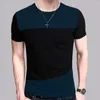 Ternos masculinos A2530 Camiseta com gola redonda masculina camisa de manga curta camiseta casual tamanho M-5XL TX116-R