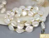 Chains JQHS Luster 45cm 15mm Baroque White Reborn Keshi Pearls Necklace 14K Gold Clasp C792 Jewelry