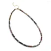 Chains Long Tube Shape Green Aventurine Yellow Jade Impression Jasper Rose Quartz Natural Stone Bead Handmade Necklace