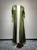 Ethnic Clothing Open Abaya Arabic Long Dress Women Shiny Satin Buttoned Cuff Eid Muslim African Dresses Islam Turkey Modest Outfit Abayas