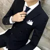 Men's Suits High-quality Goods Cotton Groom's Fashion Pure Color Mans Suit Blazer Trousers Male Formal Business Jackets And Pants