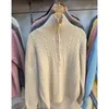 Women's Sweaters Autumn Winter Sweater With Zipper Beige Warm Jumper Vintage Knitted Elegant Soft Tops For Office Lady Oversize