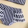 Costumi da bagno da donna 0-4 anni Bikini per bambina senza maniche con volant a righe Costumi da bagno per bambini Costumi da bagno per bambini