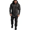 Männer Trainingsanzüge Männer Overalls Herbst Winter Mit Kapuze Fleece Overall Einfarbig Passenden Casual Anzug Zipper Tasche Herren Kleidung 230906