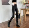 Kvinnors jeans N6171 Koreansk stil med hög midja Slim-passande elastisk snävt passande blyertsbyxor