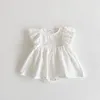 Baby Summer Romper Skirt Dress Romper INS Newborn Kids Sleevless Cotton Skirted Bodysuit Headband Princess Clothes 2629