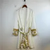 Mannen Zijden Nachtkleding Nachtjapon Casual Kimono Badjas Licht Luxe Retro Windjack Mannelijke Losse Homewear Pyjama Stijl Jacket1992