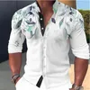 Camisas de vestido masculinas 2023 Muscle Sports Room Camisa Casual Stand Collar Botão Moda Novidade Ao Ar Livre Rua Havaiana Homens Plus Size