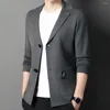 Männer Anzüge Männer Gestrickte Blazer Einfarbig Langarm Turndown Kragen Koreanischen Stil Dicken Pullover Männlich Streetwear