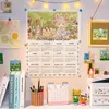 Tapestries 2023 Cartoon Printing Year Calendar Hanging Cloth Girl Makeup Table Wall Decoration Po Background Cal
