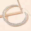 Zincirler Austyn Çift Katmanlı Rhinestone Ceza Kolyesi Yuvarlak Çiçek Kristal Ins Modaya Boyun Mücevher İfadesi Gelin Düğün Yakası