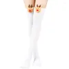 Женские носки, рождественские полосатые длинные чулки выше колена с лосем, теплые рождественские вечерние костюмы для косплея