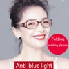 Lunettes de soleil Lunettes de lecture pliantes ultralégères Femmes Hommes Anti-fatigue Plein cadre Lunettes presbytes avec boîte d'origine Blue Light Gafas