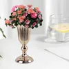 Ljusstakar Golden Silver Metal Candlestick Flower Stand Vase Table Centerpiece Event Rack Road Lead Wedding Deco