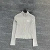 Letter Gray Women Knits Knitted Zipper T Shirt Autumn Spring Long Sleeve Knits Blouse Jacket Charming Street Style Cardigan Tops