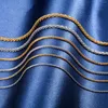 Kedjor vintage rostfritt stål blomkål glittrande kedjehalsband guld och silverfärg för kvinnor modesmycken gåva