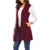 Gilet châle sans manches pour femme, haut de grande taille