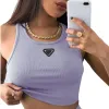 Regatas PRA Design de Moda Feminina Regatas Camis Tops Verão Meninas Mulheres Quentes Sexy Sem Mangas Tanques Top Colheita Atlético Fitness Correndo Y