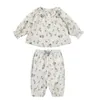 Трикотажные изделия в стиле Ins, детская одежда, серия Bene, рубашка с рисунком Ginette для малышей, штаны с защитой от комаров, костюм 230906
