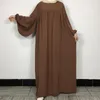 Etniska kläder blygsamma crepe bönklänning elegant modern maxi hög kvalitet eid ramadan lös abaya islam kvinnor muslimska kläder 2023