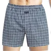 Underbyxor Boxare Shorts Mens Sleep Bottom Casual Loose Plaid Wide Leg Cotton Boxershorts Men Home Intime Underwears Underpant