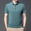 Polos pour hommes Marque Polo Hommes Couleur Unie À Manches Courtes Affaires Casual Hommes Vêtements D'été Mâle Col Rabattu Hauts T-shirts