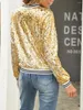 Women's Jackets Women Sequin Bomber Jacket Long Sleeve Zip Up Y2k Sparkly Cardigan Coats Blazer Outwear Halloween Cocktail Party