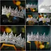 Hair Jewelry Luxury Cubic Zirconia Crown Crystal Bridal Tiaras Crowns Queen Princess Pageant Diadem Headband 210616 Drop Delivery Hai Dhax1