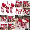 Dekoracje świąteczne dzianinowe pończochy Xmas Tree Ornament Czerwony i biały Święty Mikołaj Candy Prezent Socks Party Wiselant Hurtowa upuszczenie Dhmgd