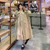 Kadın trençkotları rüzgarlık ceketli ceket cadde bahar sonbahar 2023 Koreli gevşek örtülü ceket orta uzunlukta İngiliz Japones