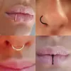 Labret Lip Piercing Jewelry 60Pcs 681012mm Steel Small Nose Rings Stud Mixed Color Body Clips Hoop For Women Men Cartilage Punk 230906