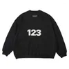 Sweats à capuche pour hommes 23ss RRR 123 Pull à capuche noir Logo imprimé Coton Col rond 1: 1 Haute qualité RRR-123 et surdimensionné pour femmes