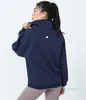 Yoga Outfit Ll Frauen Dicke Jacke Sweatshirt für Herbst Anzug Damen Gym Workout Mantel Halber Reißverschluss Fleece Lose Pullover