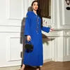 Ethnic Clothing Colorful Blue Hand-drilled Hooded Long Skirt Muslim Women's Robes