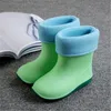 Boots Rain Boots Kids for Girls Waterproof Water Shoes Baby Boys Non-Slip Rubber Boots Warm Dark Bootboots Four Seasons Defivable 230907