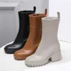 Botas de chuva Luxurys Designers Mulheres Botas de Chuva Inglaterra Estilo Impermeável Welly Borracha Chuvas Sapatos Ankle Boot Booties 6867