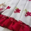 Curtain Red Floral Short Embroidered Tulle For Kitchen Bedroom Living Room Door Window Curtains Home Decor Half Drapes Cortinas