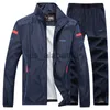 Herren-Trainingsanzüge Frühling Herbst Herren-Sportbekleidung 2-teilige Sets Sportanzug Jacke + Hose Sweatsuit Männliche Markenkleidung Trainingsanzug mit Reißverschlusstaschen x0907