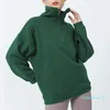 Yoga Outfit Ll Frauen Dicke Jacke Sweatshirt für Herbst Anzug Damen Gym Workout Mantel Halber Reißverschluss Fleece Lose Pullover