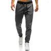 Men's Pants Spring Autumn Casual Young Elastic Loose Fit Solid Color Straight Leg Drawsting Fashion Clothing