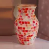 Vasi Vaso in vetro a mosaico Nordico fatto a mano Rosa Moda Casa Soggiorno Decorazione Contenitore per composizione floreale idroponica