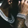 Naszyjniki wiszące Wysokiej jakości mrożone mężczyzny biżuteria 5a cZ Hip Hop Micro Pave 19 mm Cuban Link Łańcuch duży ciężki gruby naszyjnik dla mężczyzn Boy 230907