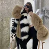 Women's Fur Fausse Fourrure Vestes courtes pour femmes 2023 Manteaux de fourrure de vison d'hiver Patchwork Veste en fausse fourrure Lâche Manteau de fourrure en peluche Dames Vêtements d'extérieur Veste moelleuse x0907