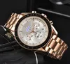 Relógio masculino de seis agulhas Lumious Quartz Cronômetro Mecânico Movimento Automático Relógio Cronógrafo de Luxo Sólido Fino Banda de aço inoxidável Grandes Relógios montre de luxe