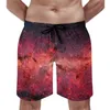 Herr shorts blå galax himmel board sommar astronomi tryck vintage korta byxor man surfa snabba torra anpassade strandstammar